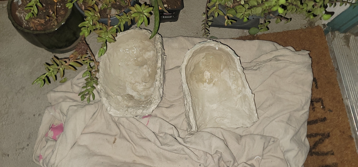 sealing the two halves of the plaster