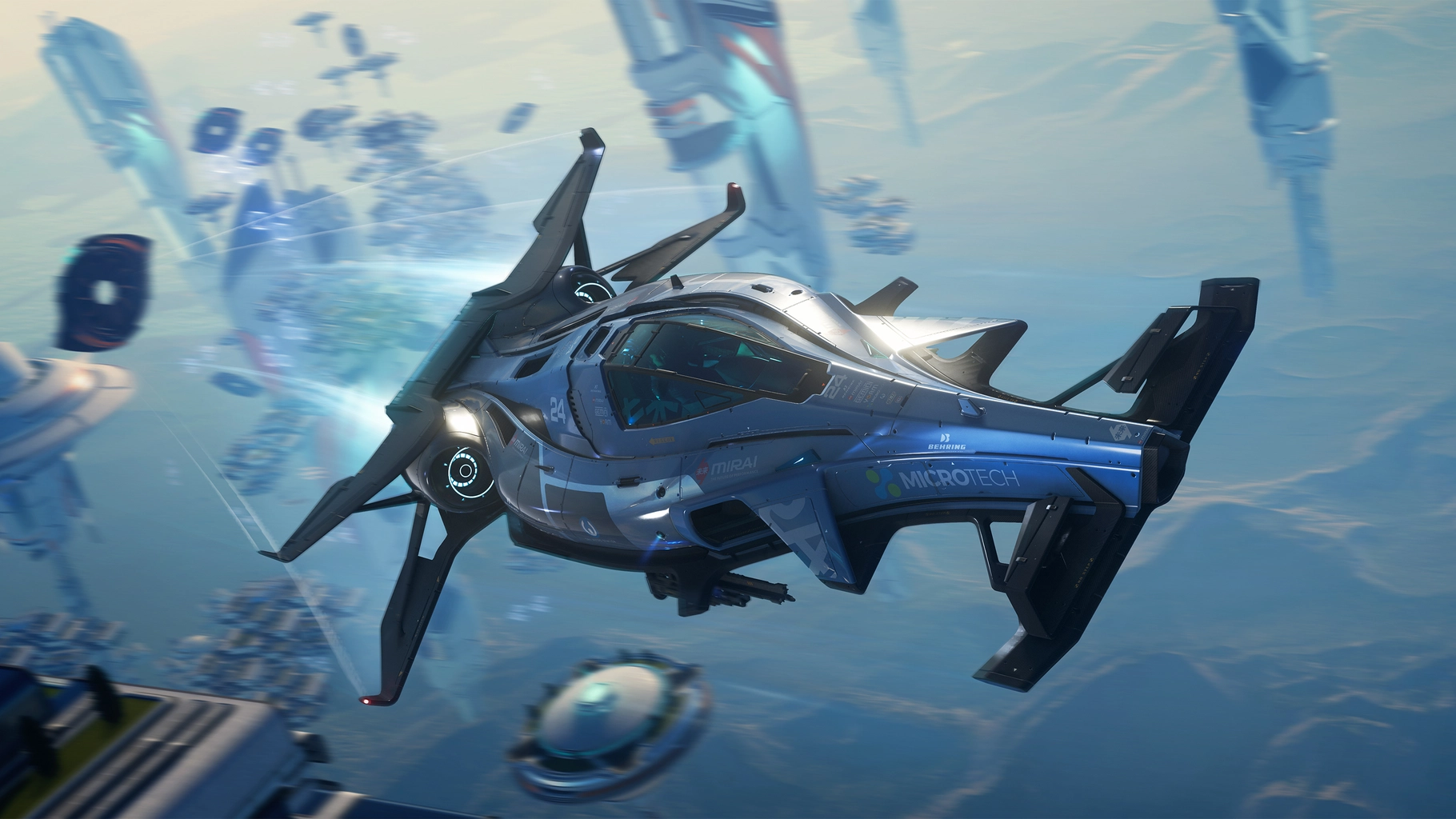 Mirai Razor beside a space station