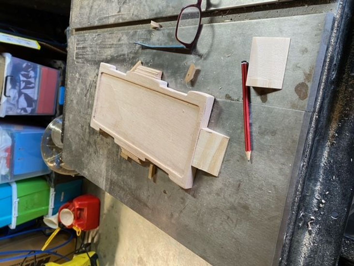 Cut out with coping saw and router. For some reason I had the image of stairs leading off the landing pads. Nothing a bit of wood filler could not fix.