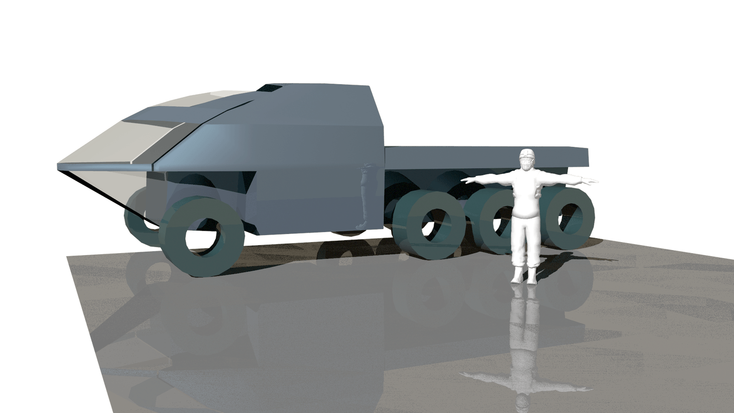 Different body style for front cab.