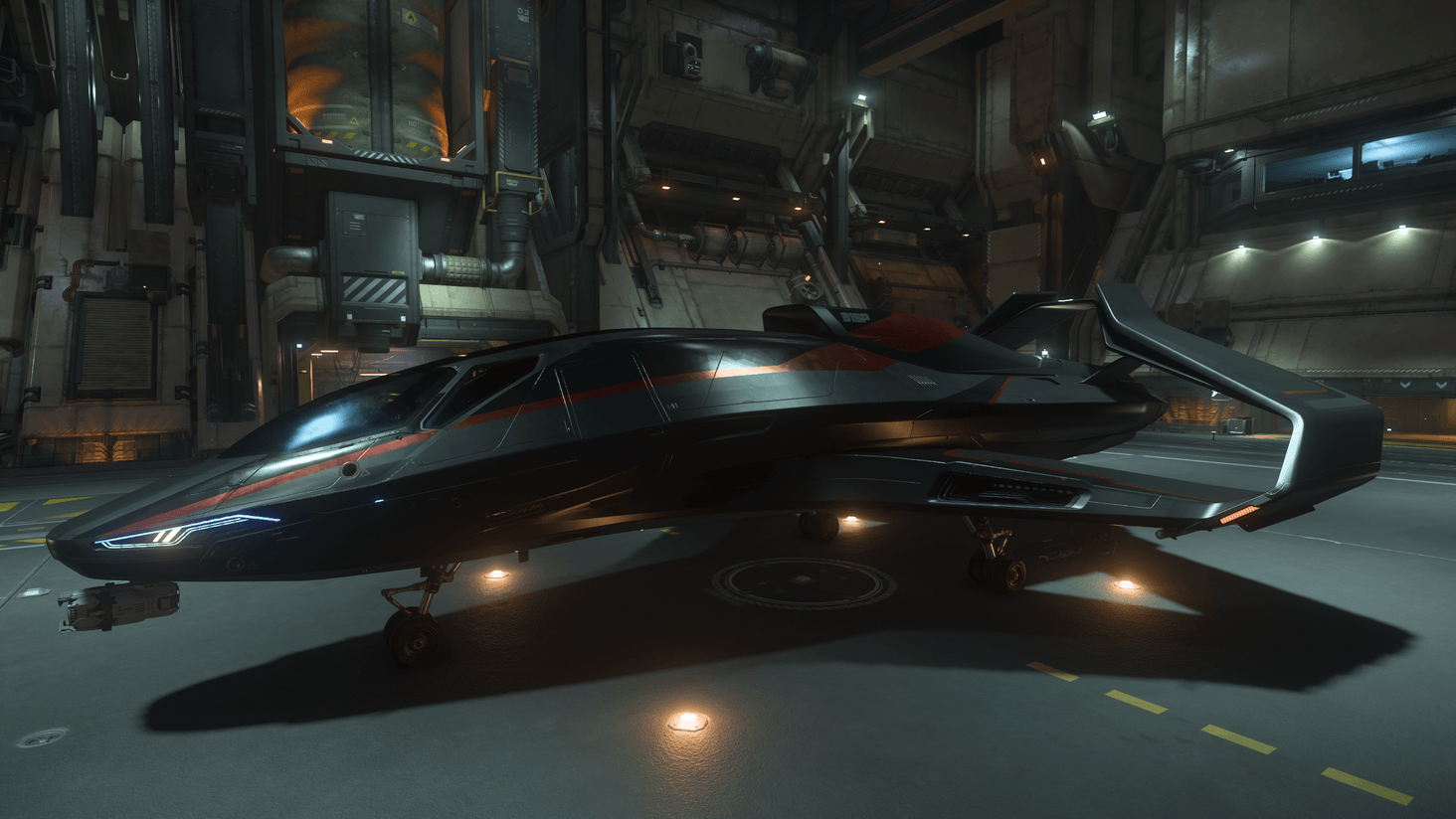 In a Hangar-port side - with 'Black Rose' paint