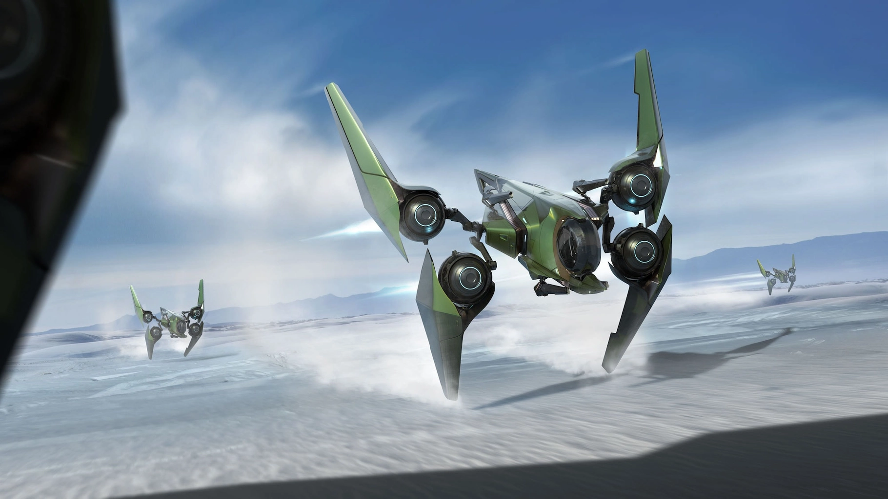 Aopoa San’tok.yāi flying over a snowy landscape