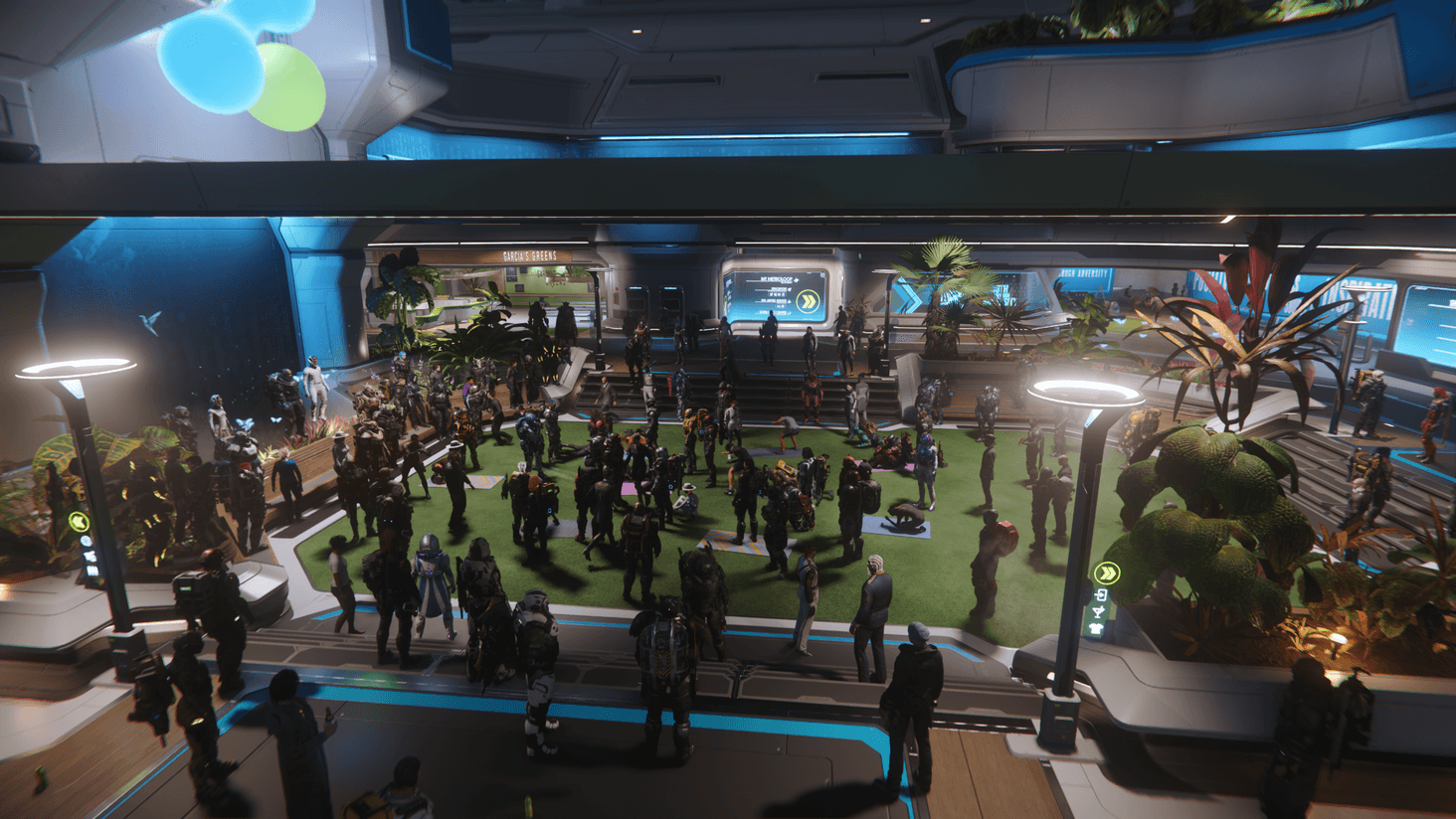 Meeting up for the first mini game (hide and seek)