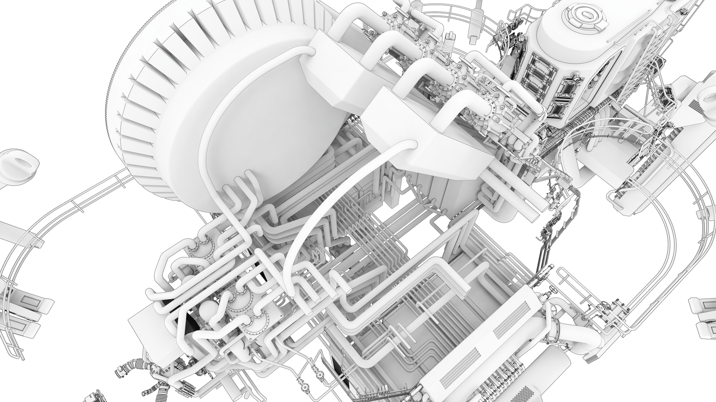 the large round system (a centrifuge that separates the elements) on the right has been hidden.
finally, there are also a lot of other elements missing unfortunately. which are on my native 3D CAD, but not this older extract.