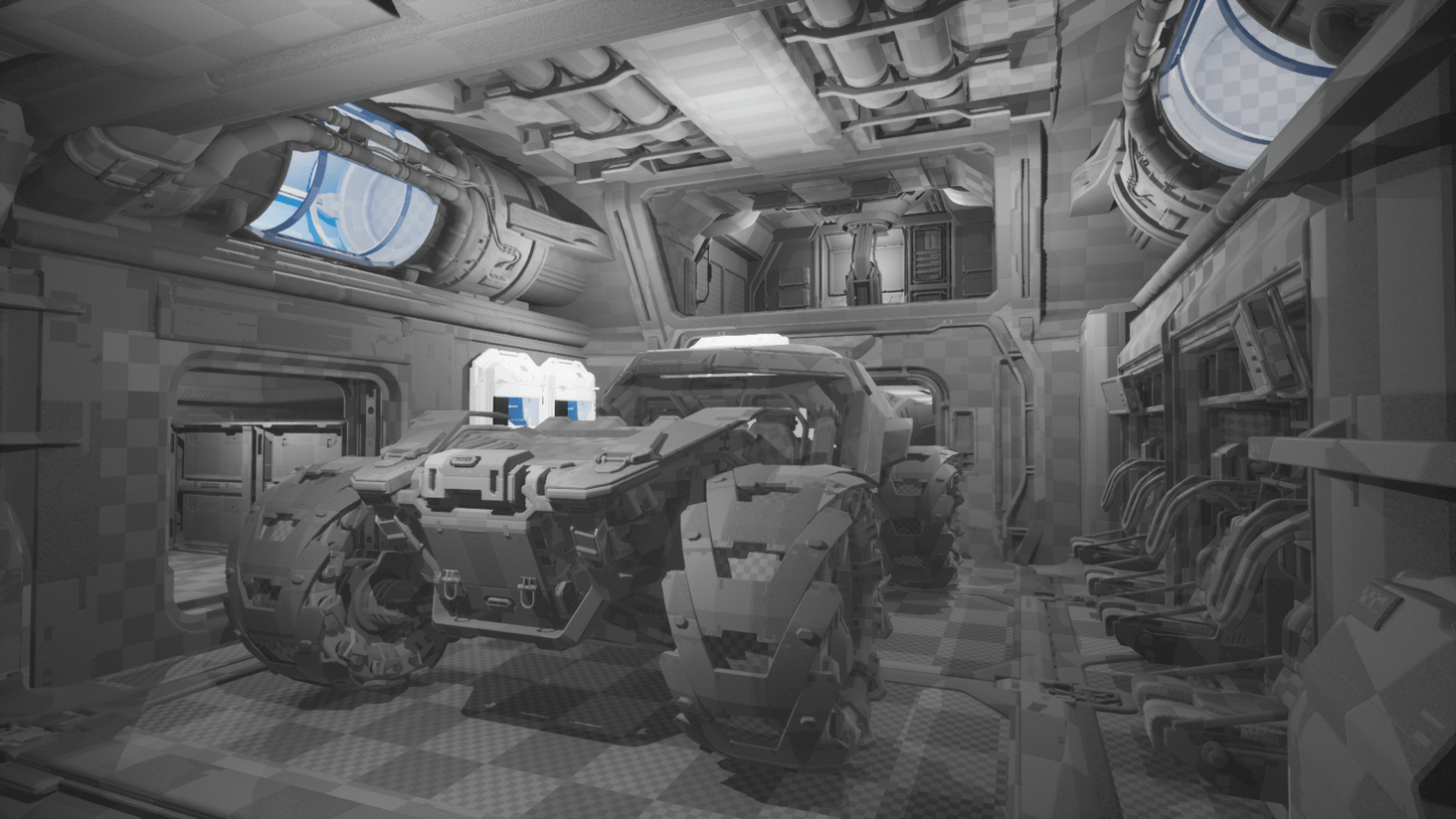 Rear bay features prison pods and four jump seats