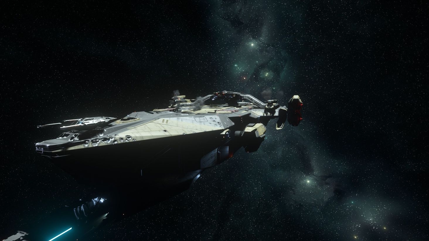 Severely damaged but now ours we take the ship to go and repair and get some more crew aboard. 