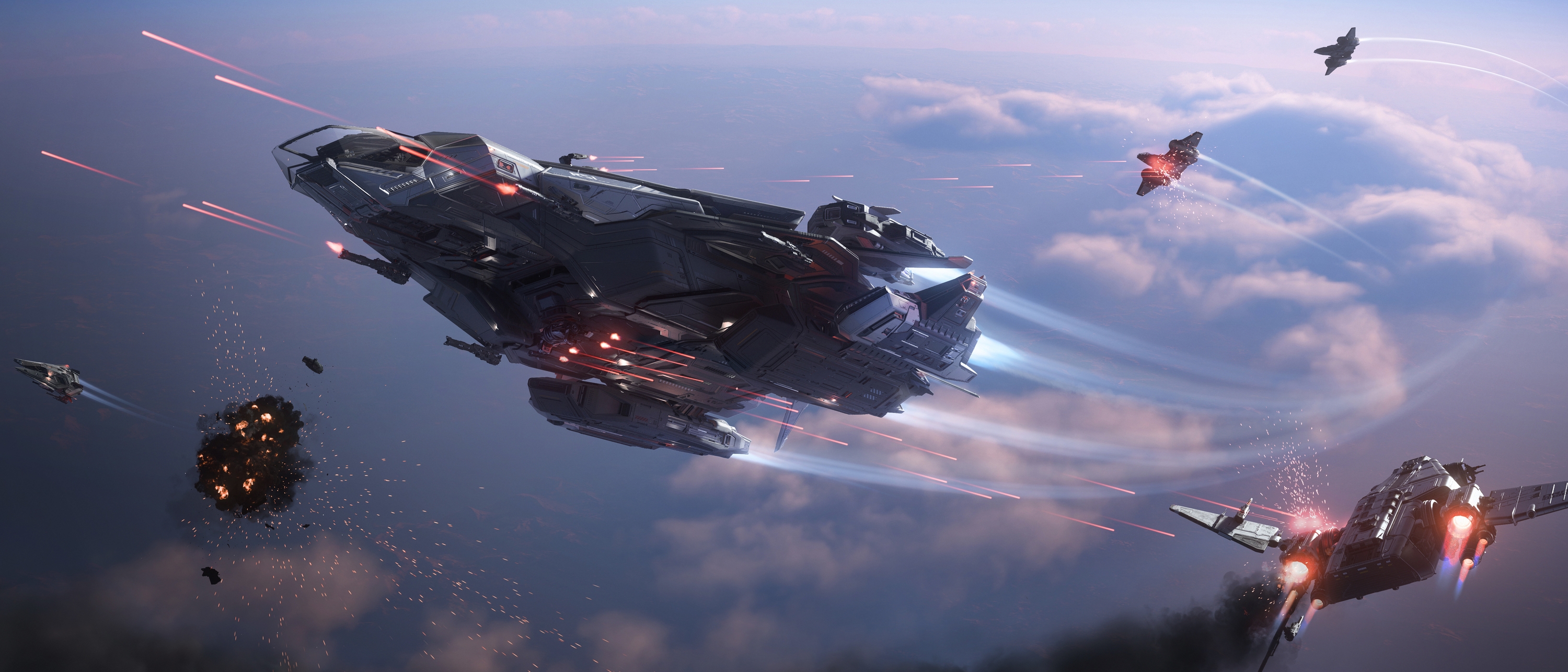 Constellation Mk V Centaurus firing in a space battle