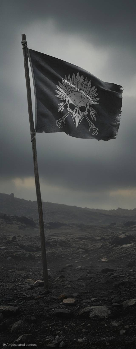 The flag itself is being fed into AI to fill the background and show what it might look on a wind-blown flag. if this disqualifies the design, I'll remove it.