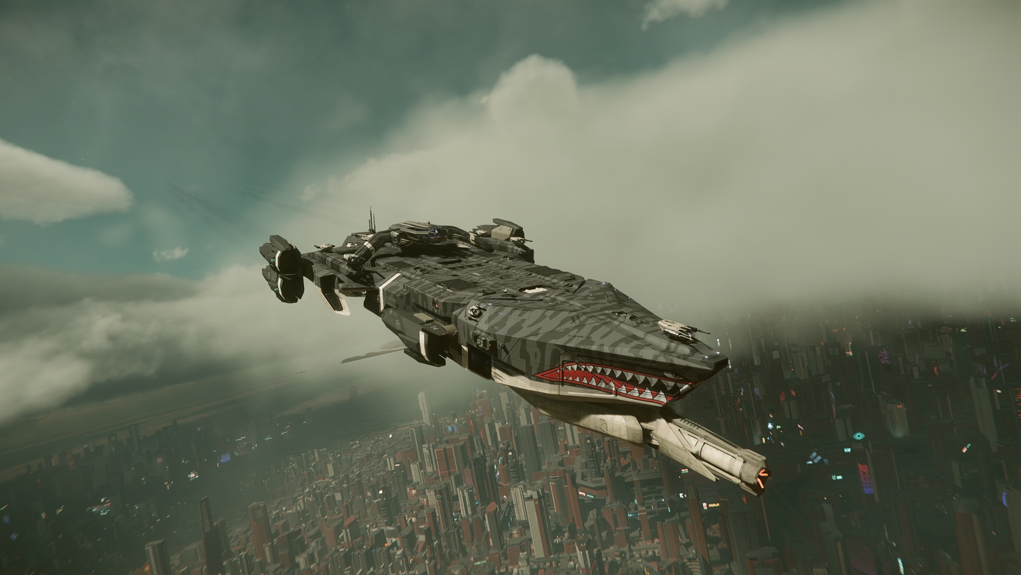 Idris over Area 18 for Shark Week, this ship looks so massively cool. 