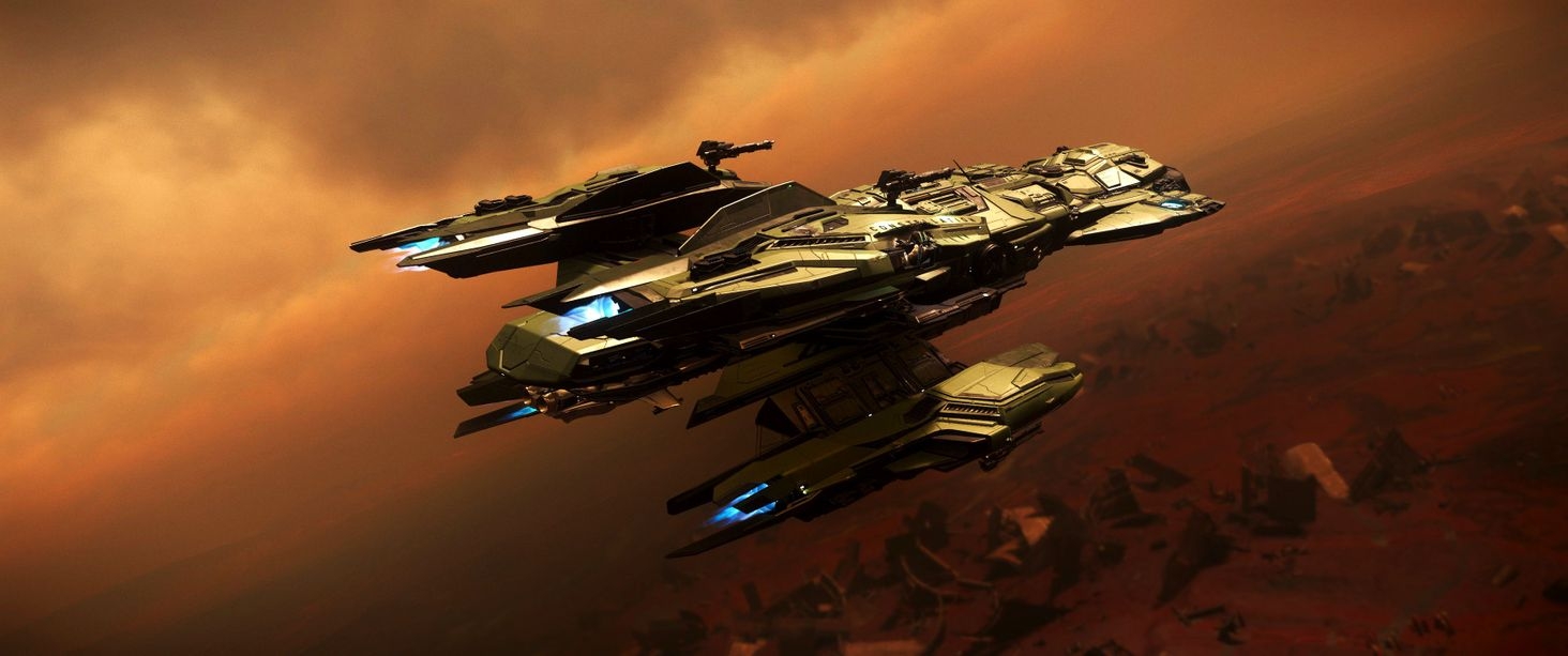 To create more color and dramatic effect I aplied some filters, adjusted levels and curves. Just love my Constellation Andromeda as my daily driver. Cargo, bounties, support.... she deserves a place in the Ship Showdown (and a rework!).