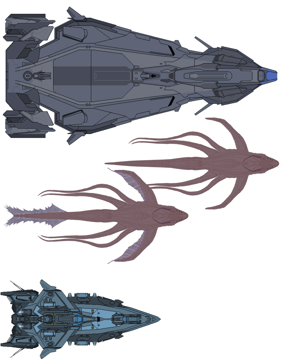 Male and Female Stormwal, shown with Polaris and Perseus.