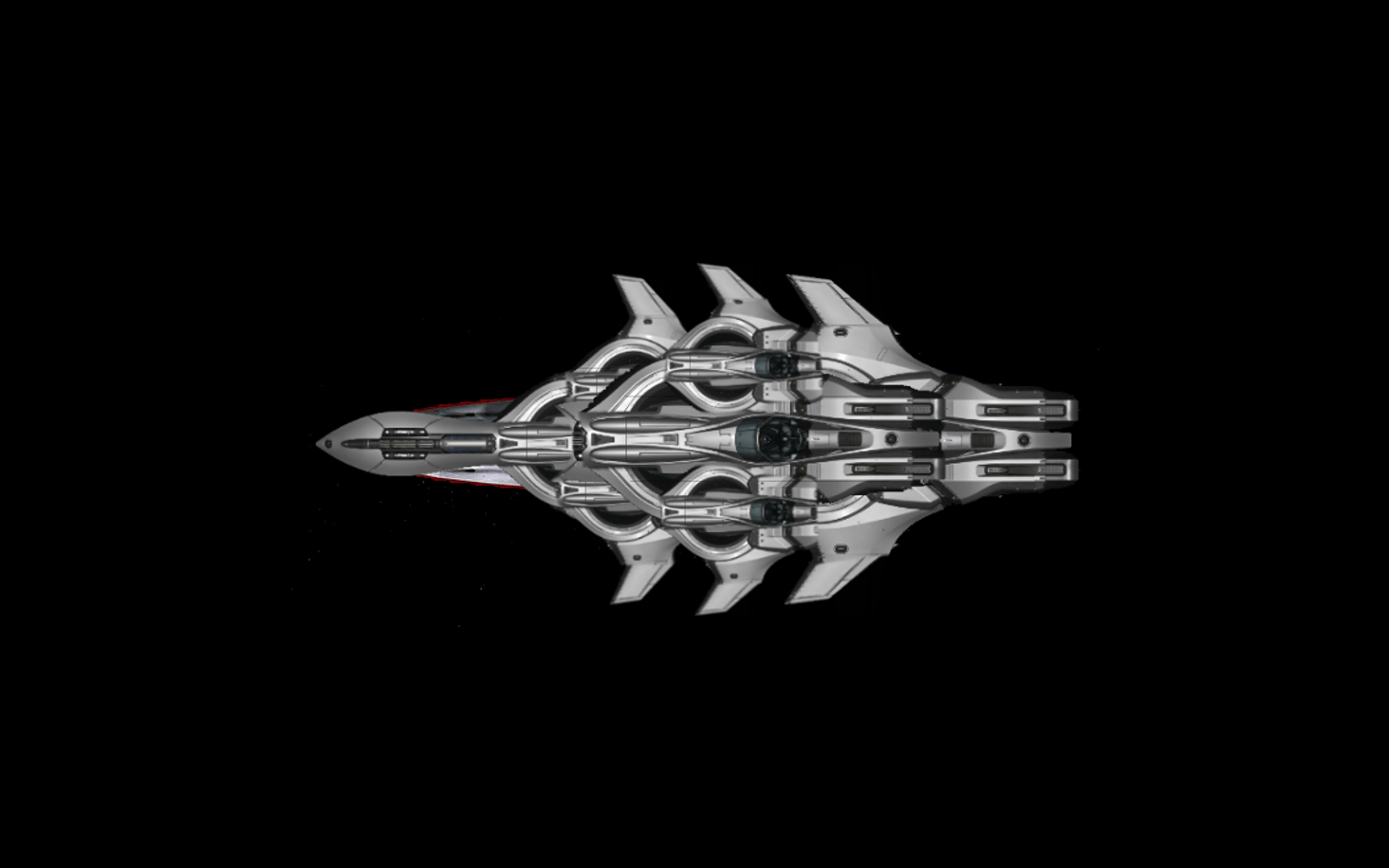 Ex with folded wings top view