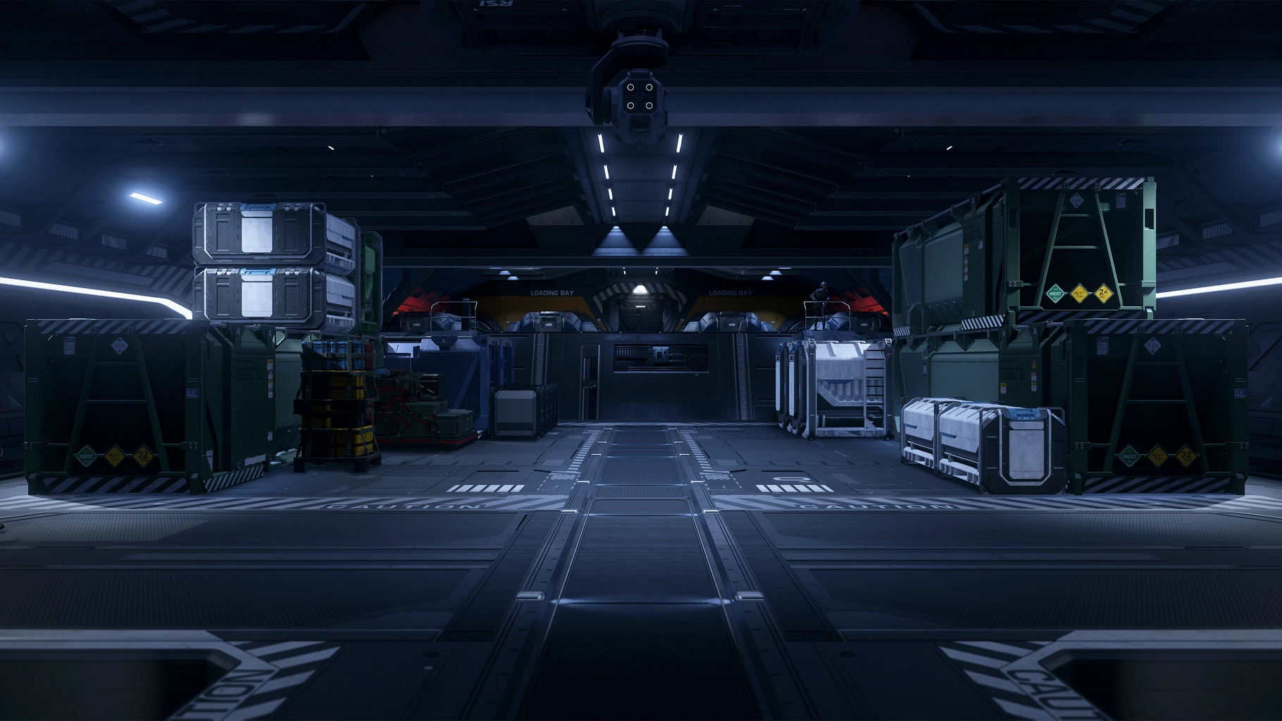Polaris cargo hold with containers secured along the sides