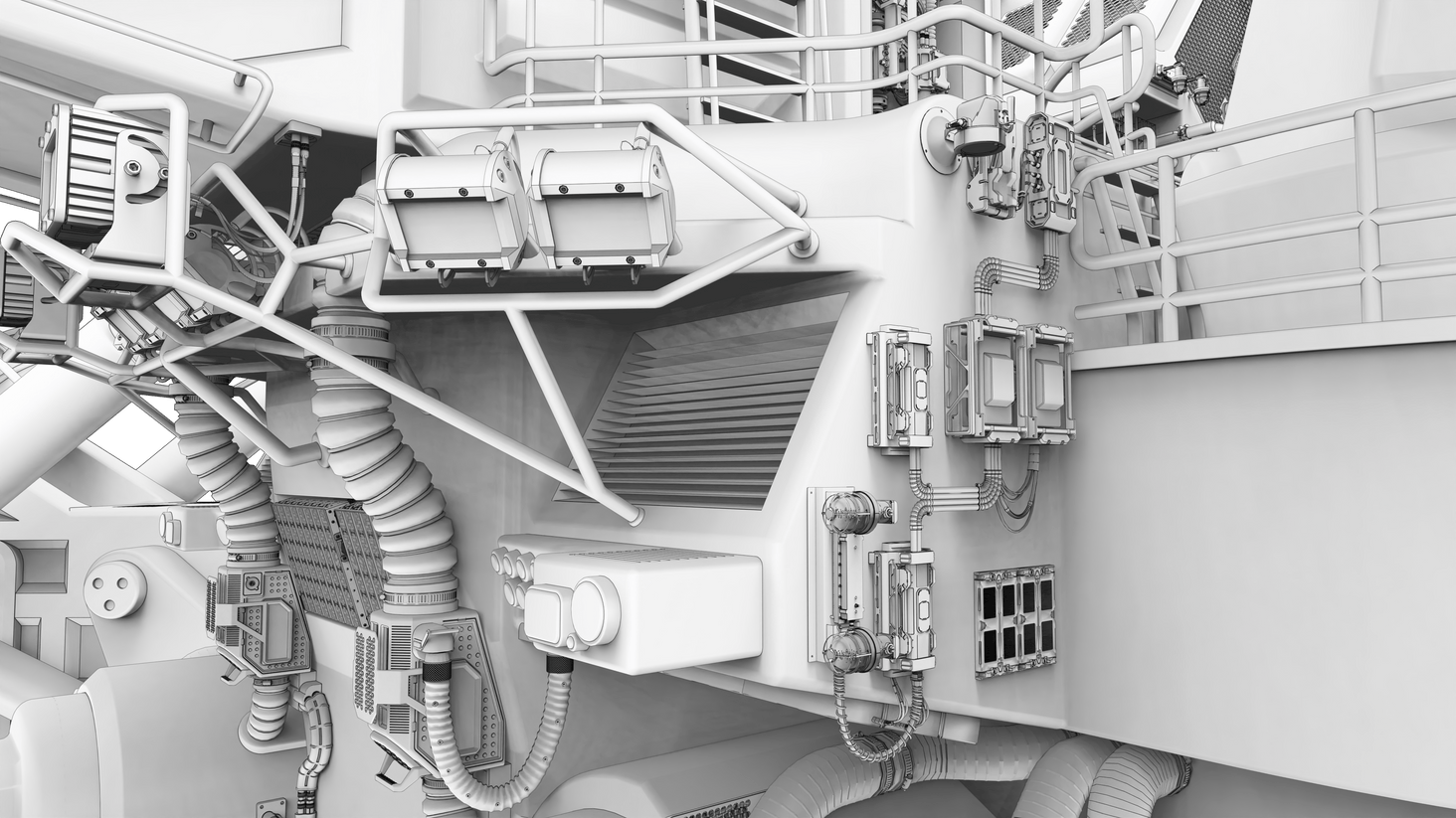 detail on the front elements. light, cooling, air exchanger, and lots of tricks and gizmos to look pretty.