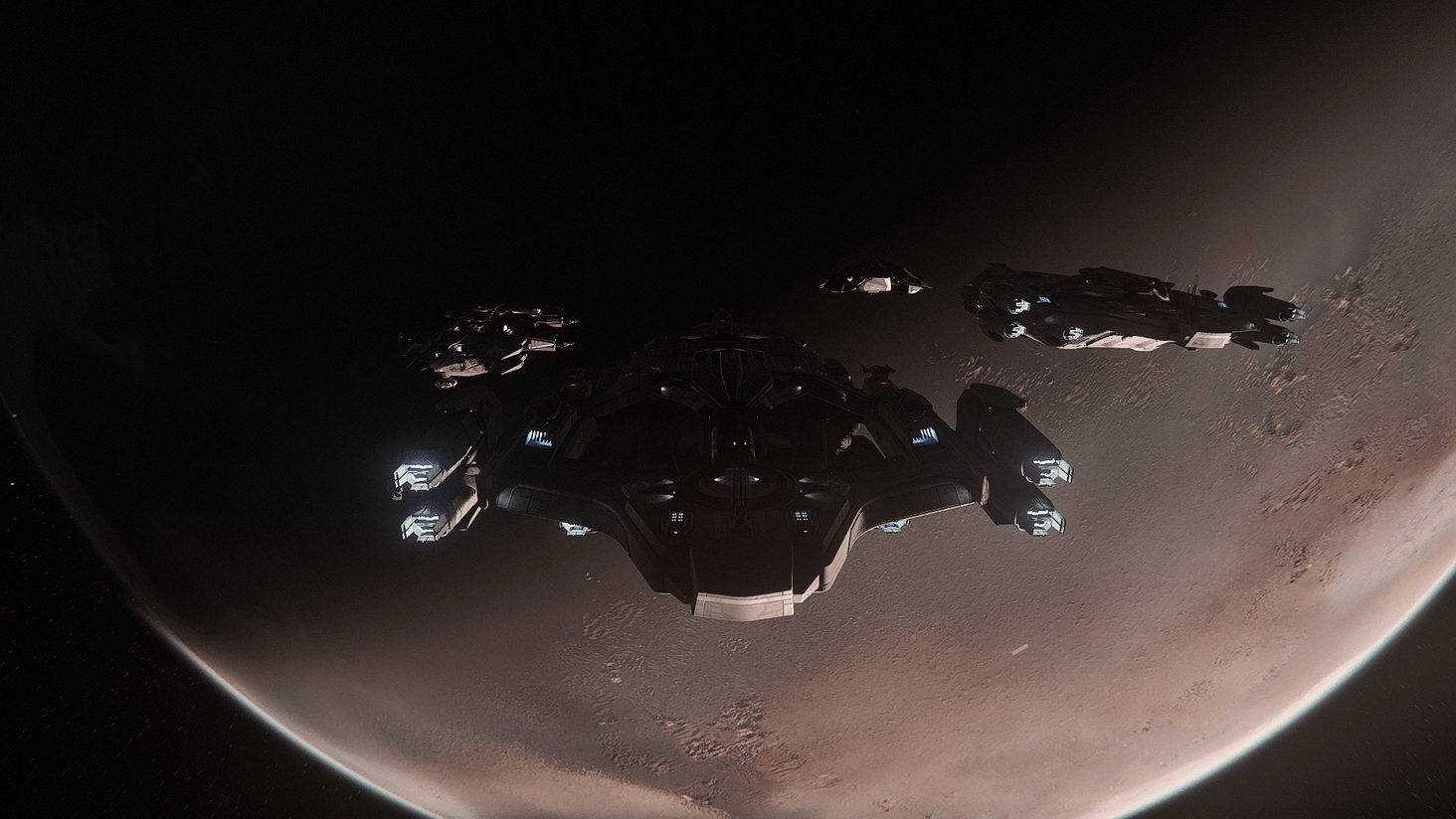 3 Idris, 1 Hammerhead and 1 Hercules M2 in orbit of Daymar.