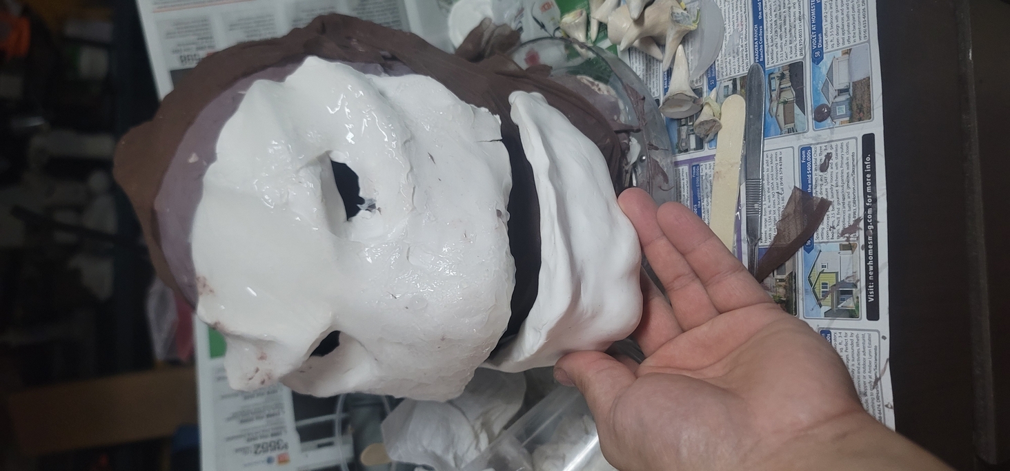 polymer clay facial "bones" (Sculpey Ultralight)