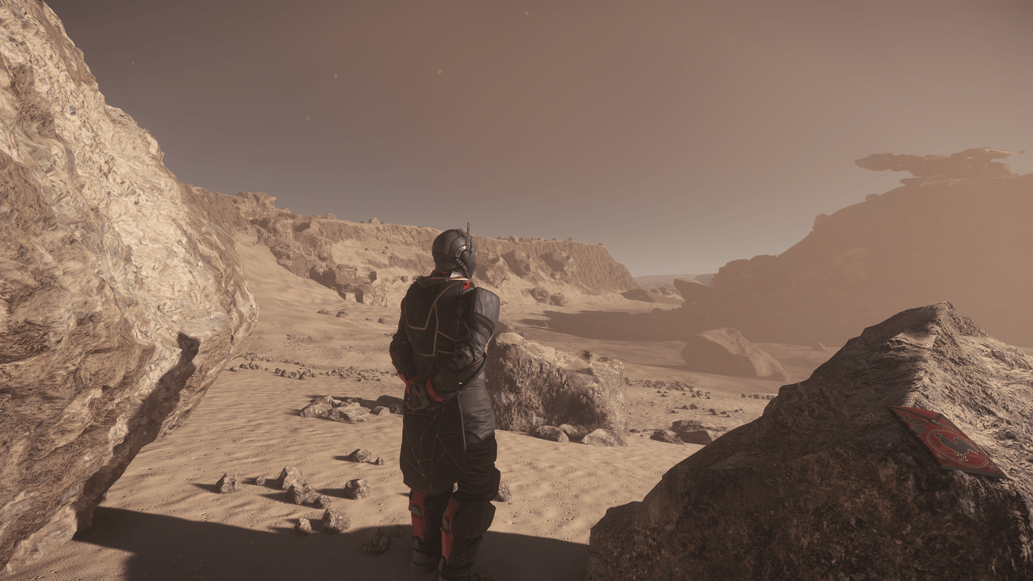 Waiting for the sandstorm to calm down, before risking red old faithful's life. [Moon: Daymar]