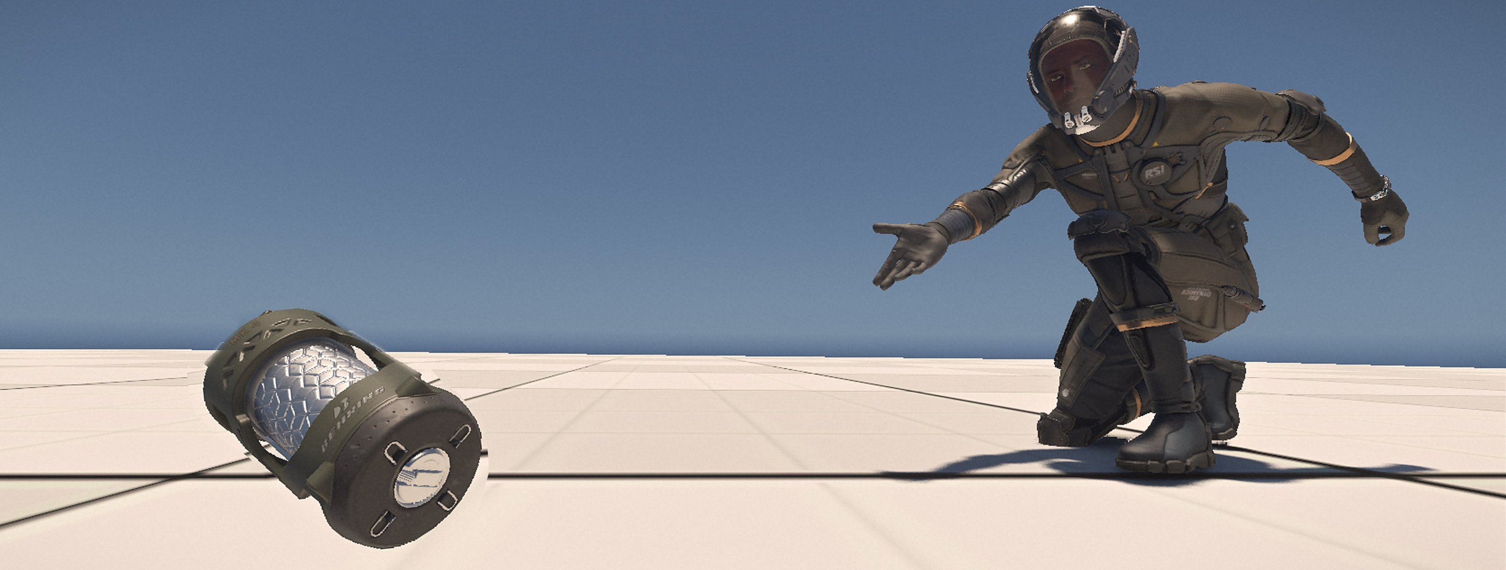 Character releasing a grenade in the official physics-networking illustration