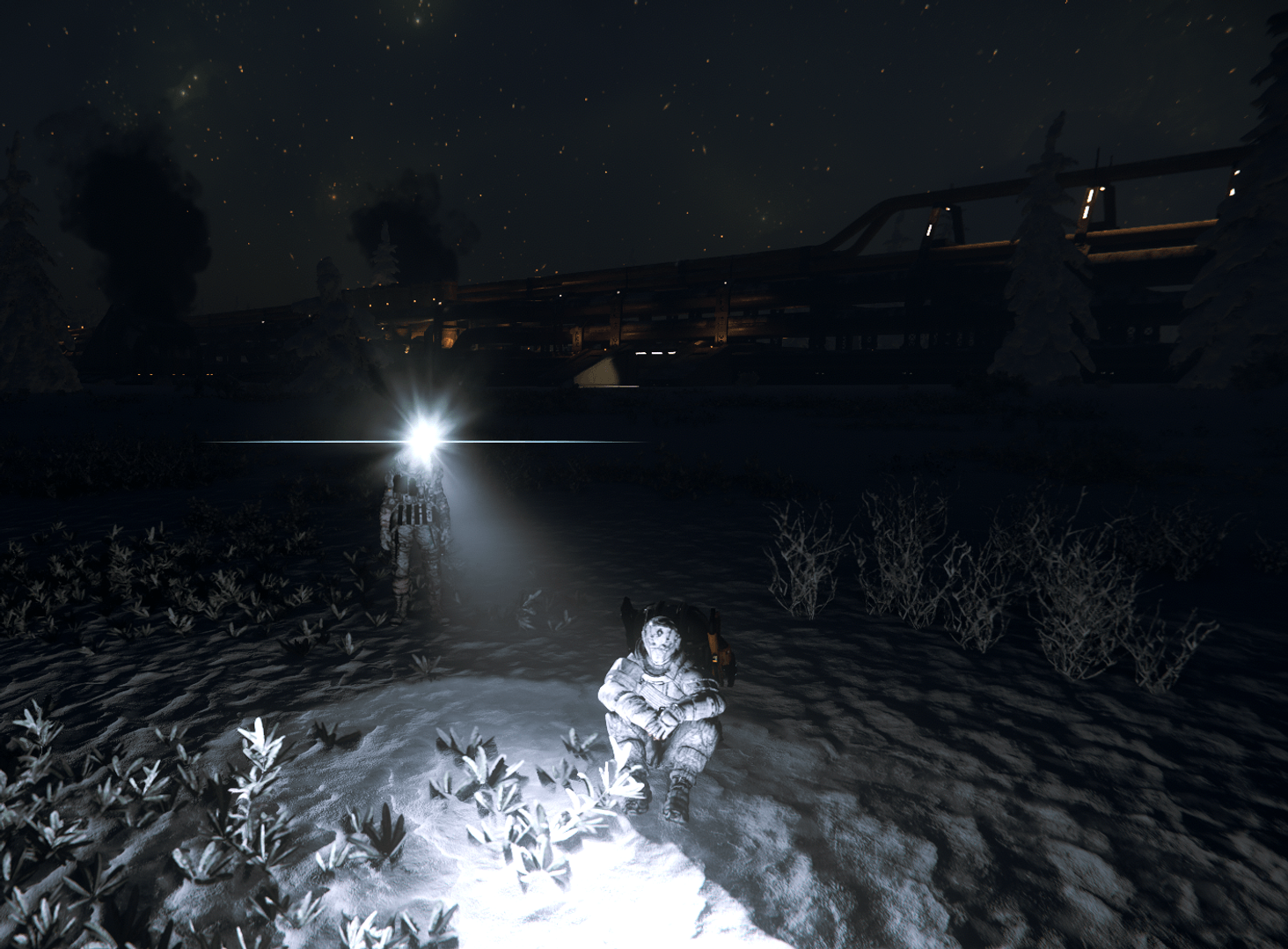 Waiting on the cold snow.