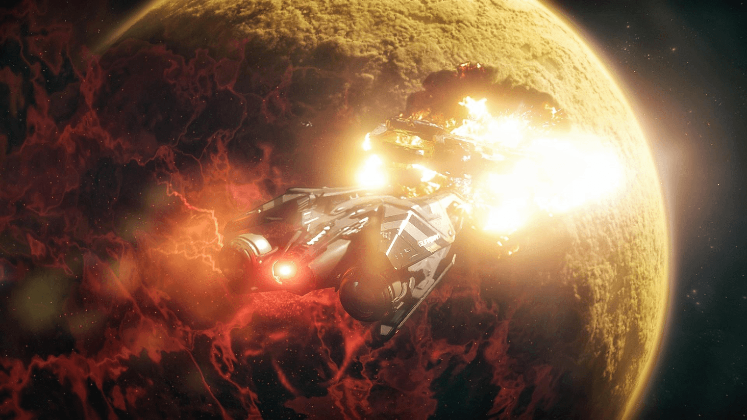 The explosions cascade through the ship, until it finds the munitions cache, setting off the remaining Polaris torpedoes. 