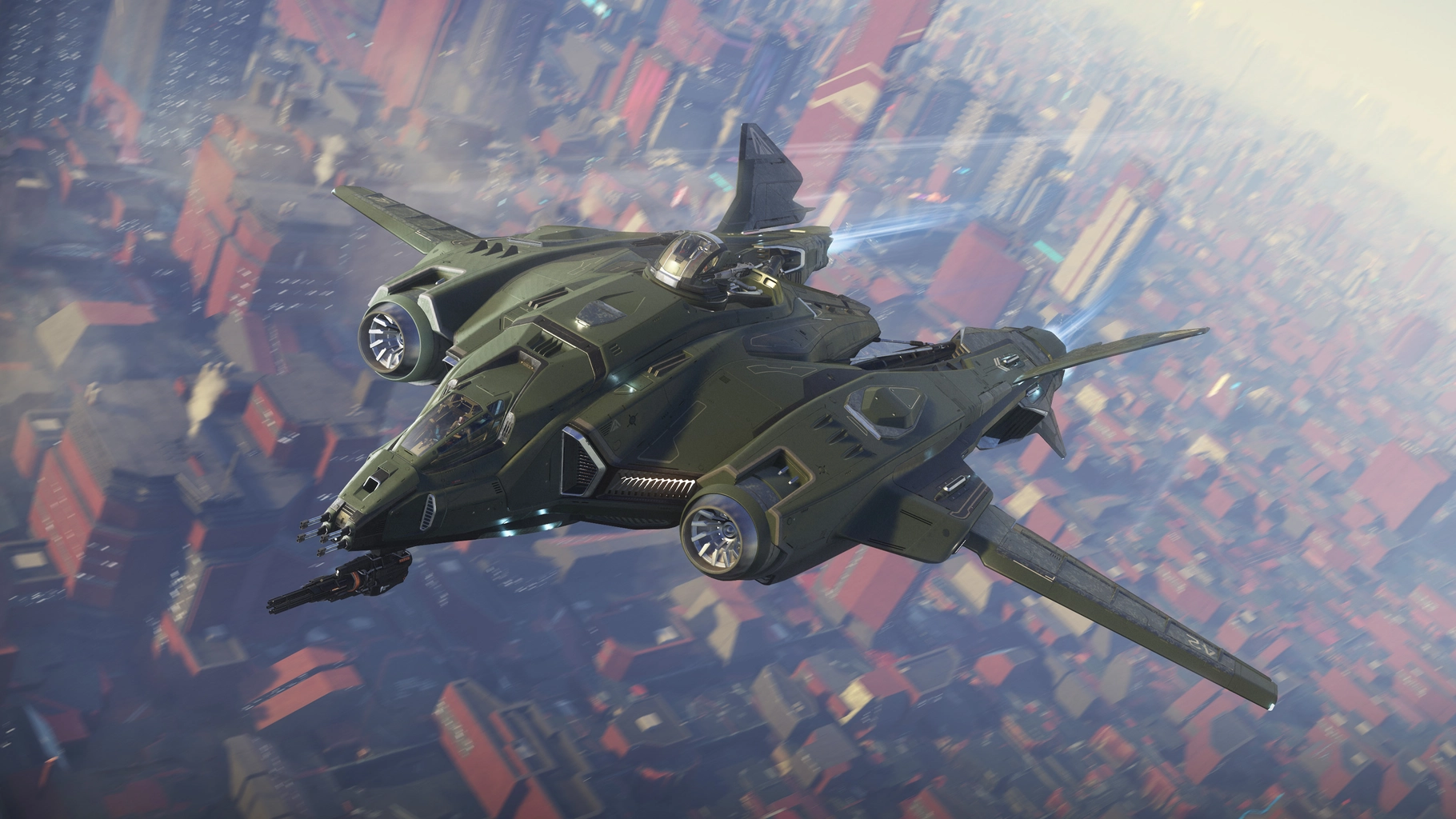 Aegis Vanguard Hoplite above a city