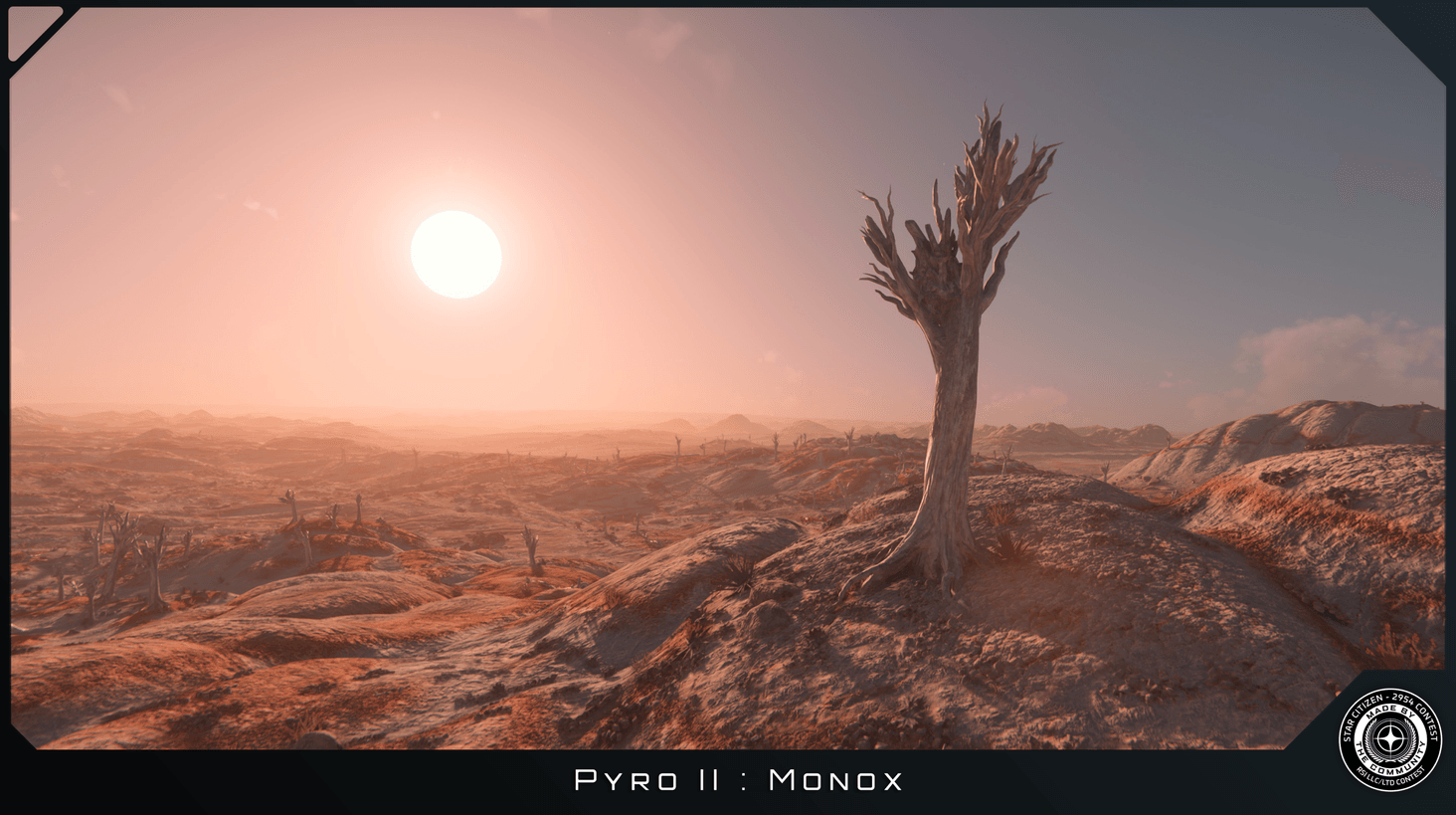 I'm not sure if these trees were once alive, but they do not look like they're doing too good. Monox has some really desolate landscapes, but they have such a beautiful light and contrast. It has a definitive "Life tried it here, but then..." vibe.