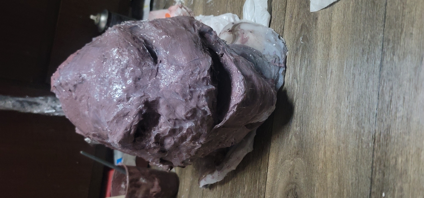 mostly repaired. it was at this point that I tried to shortcut the final stage by using a clear-coat which was not at all flexible and ended up undoing a lot of my careful re-painting.