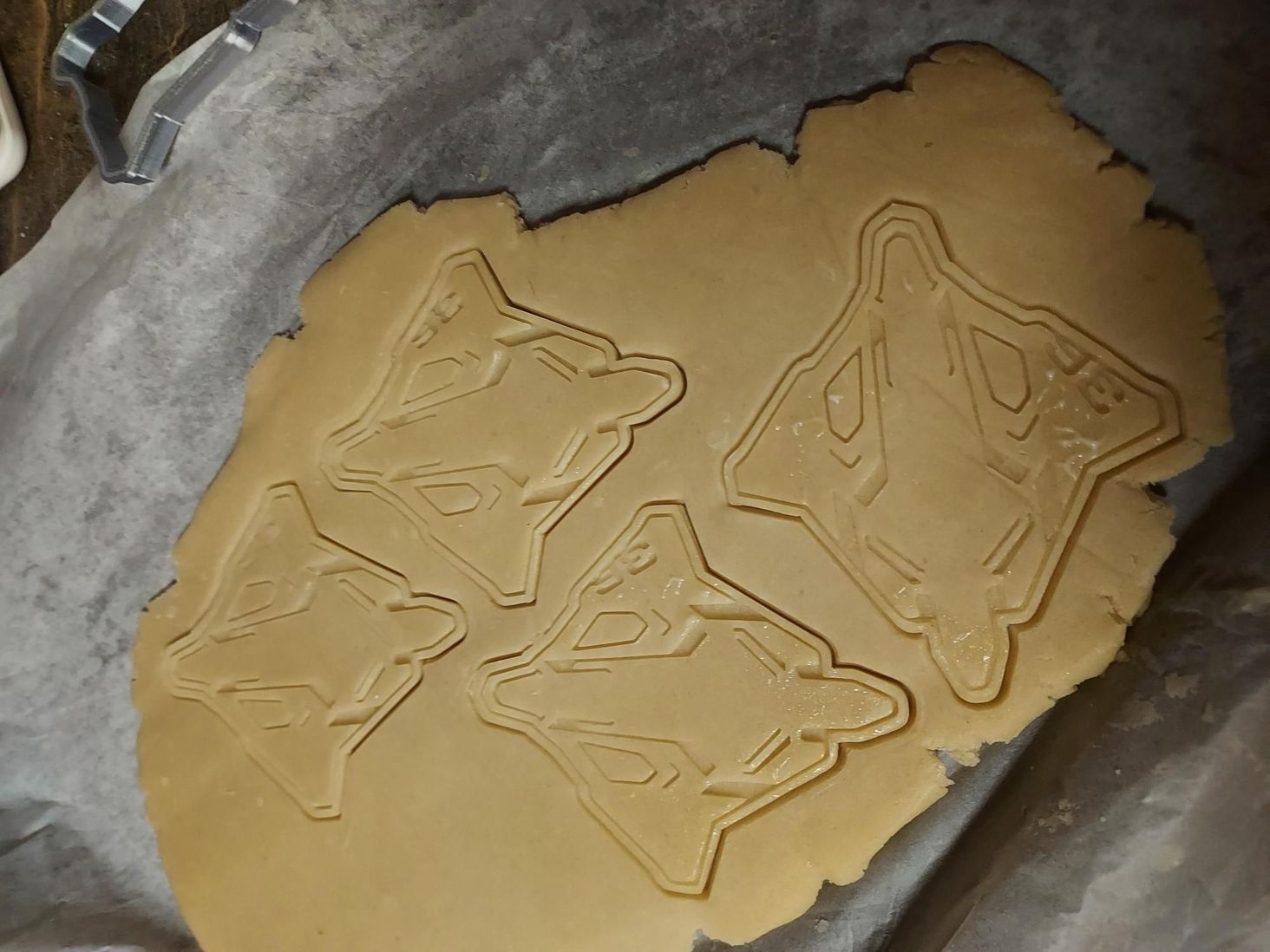 Make dough and use 3D print to cut and stamp cookies.