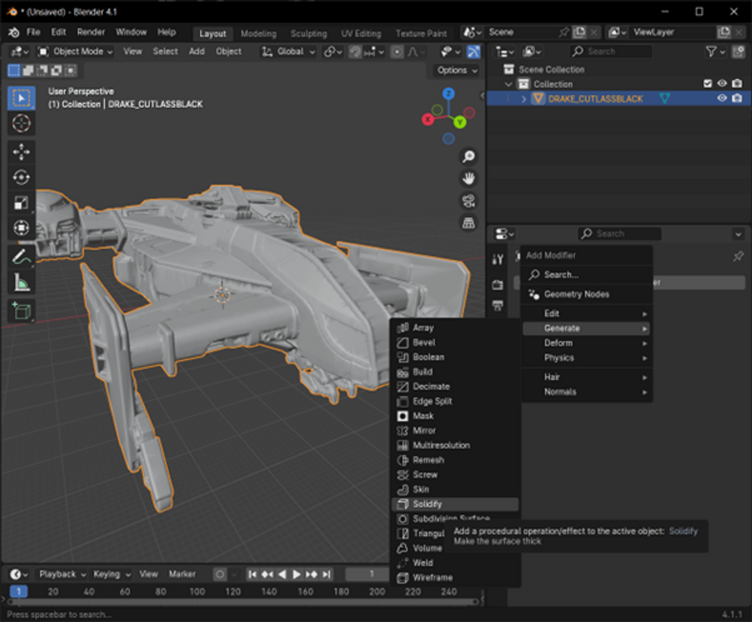 Add "solidify" modifier