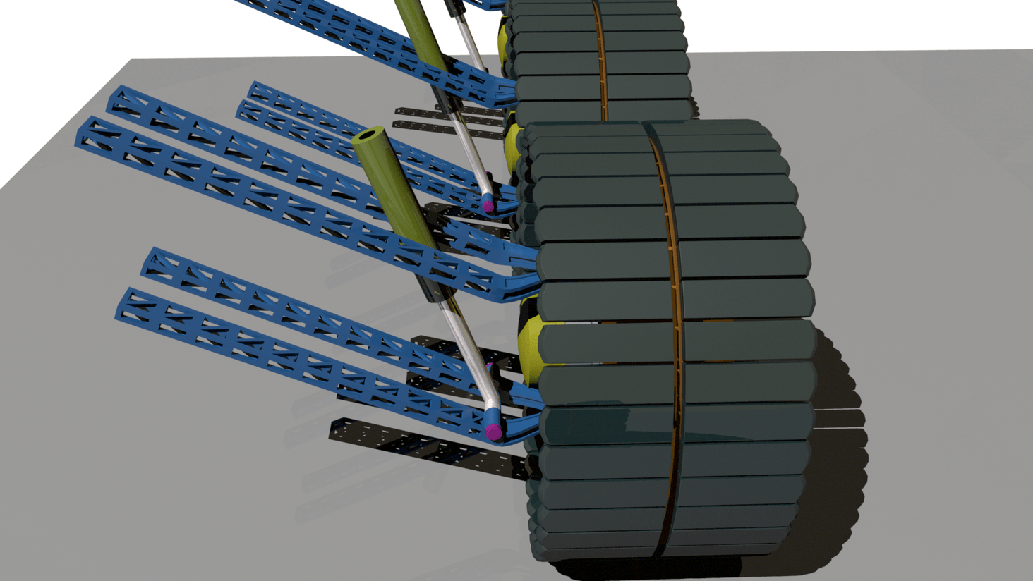 The shock and mount has been added.