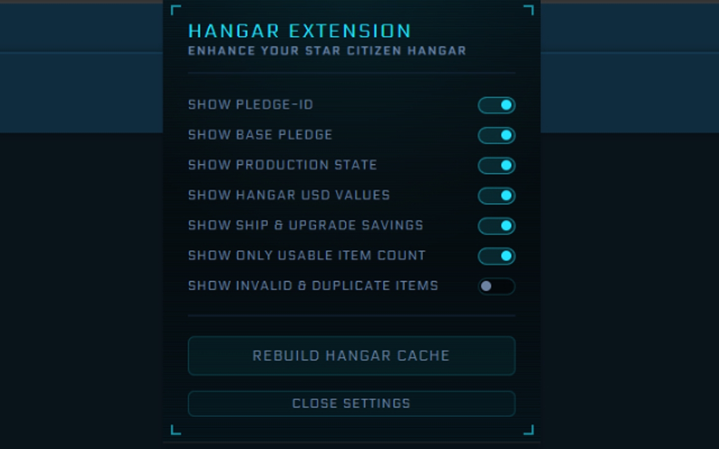 Star Citizen: Hangar Extension (Browser Add-on) – Community Hub