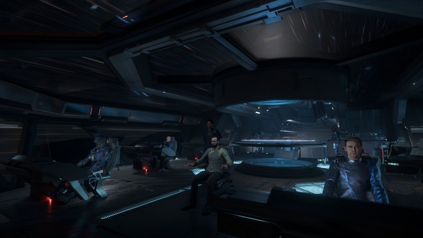 The crew of the Thank You embarking on deep space carrier ops.