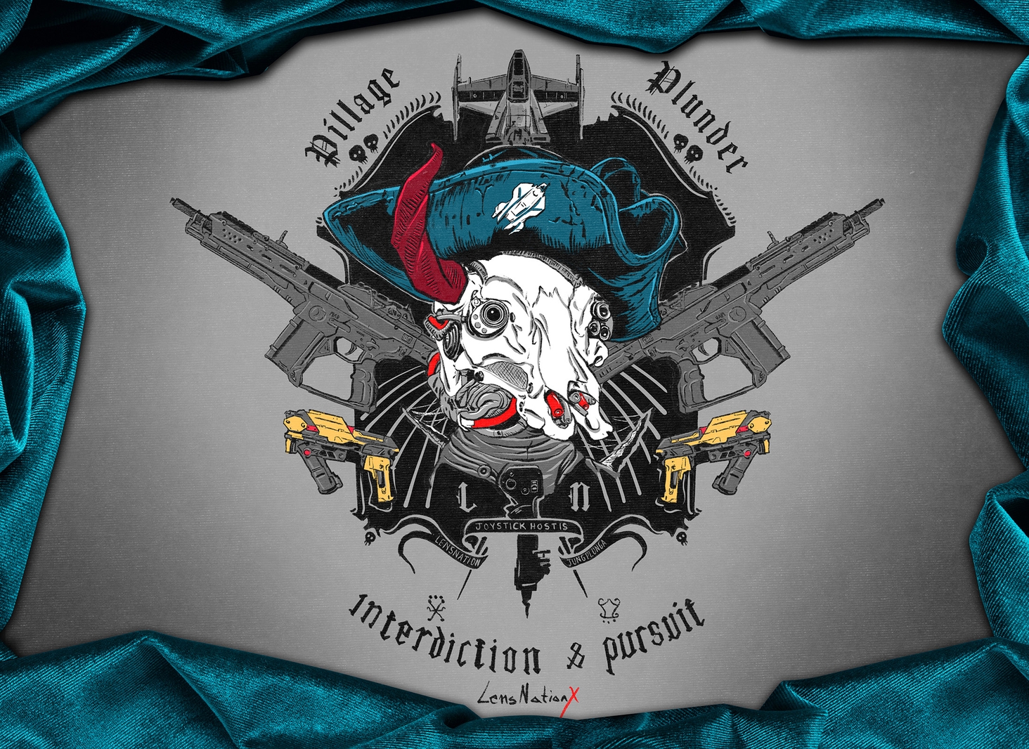 Detailed Artwork. Freehand drawn in Procreate App. Flag borders created in Photoshop. 