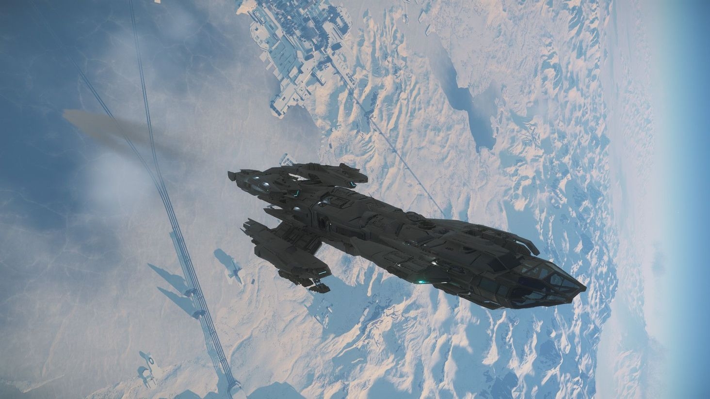 With it's VTOL it is great for lift-off and landing even in heavy atmo