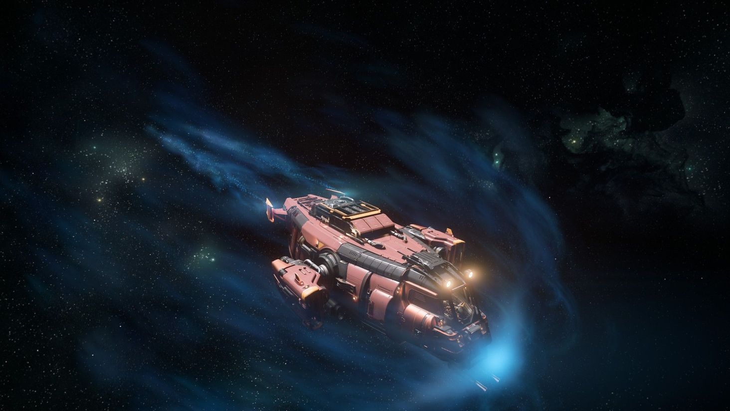 Drake Cutter Rambler (Central Tower paint) exiting Quantum travel  @1920x1080 