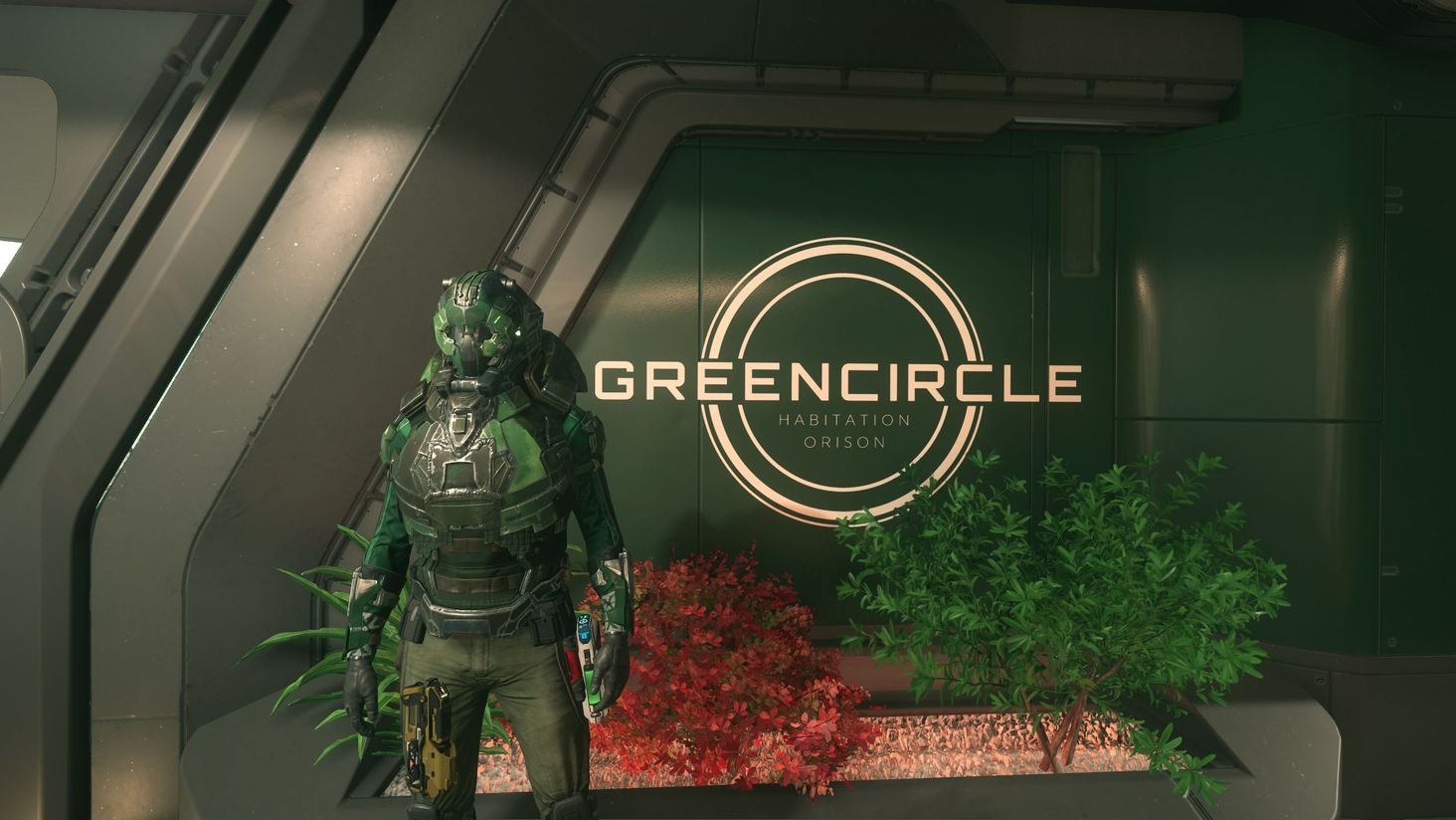 Green Overlord Predator core and helmet