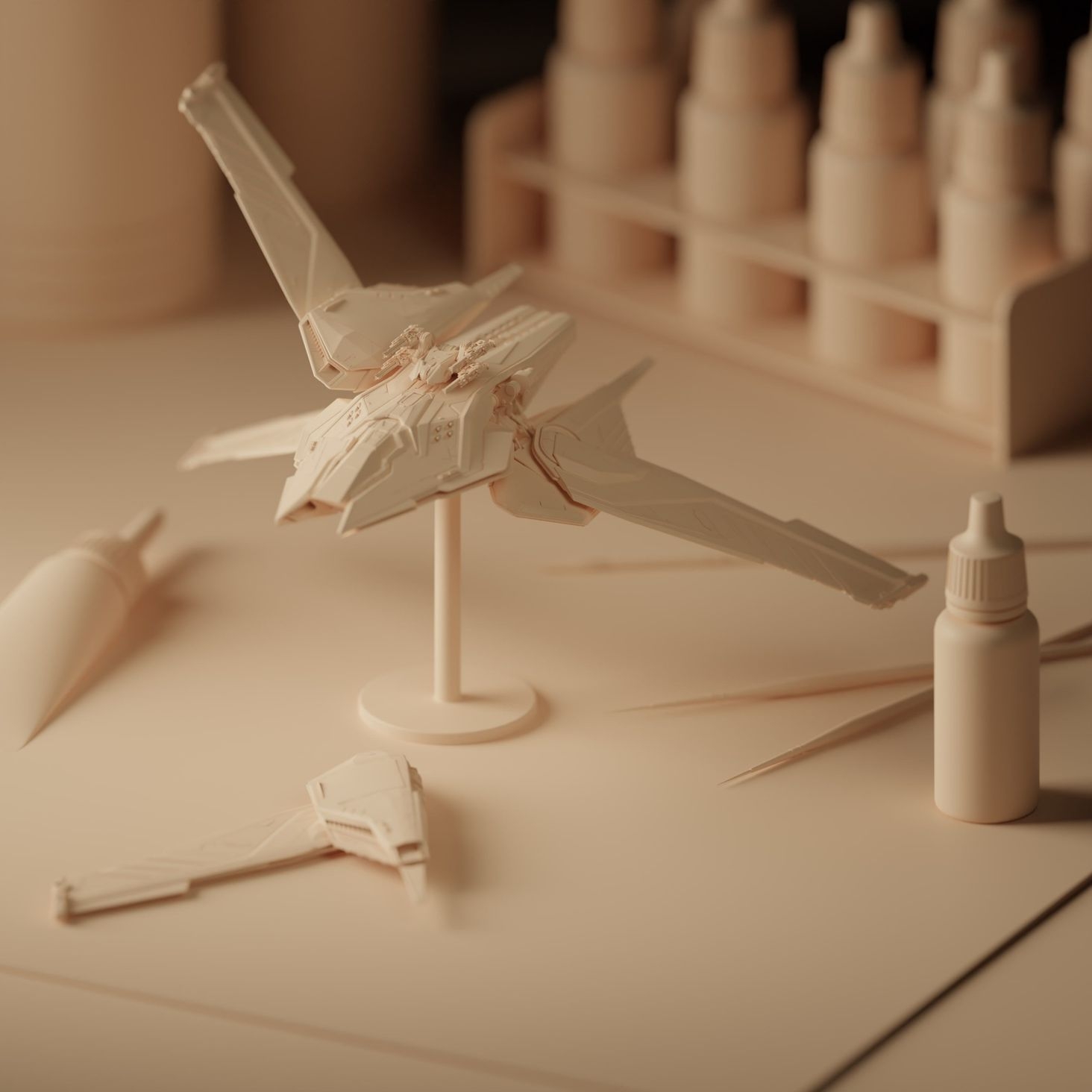 clay render of the scene. i love this kind of render