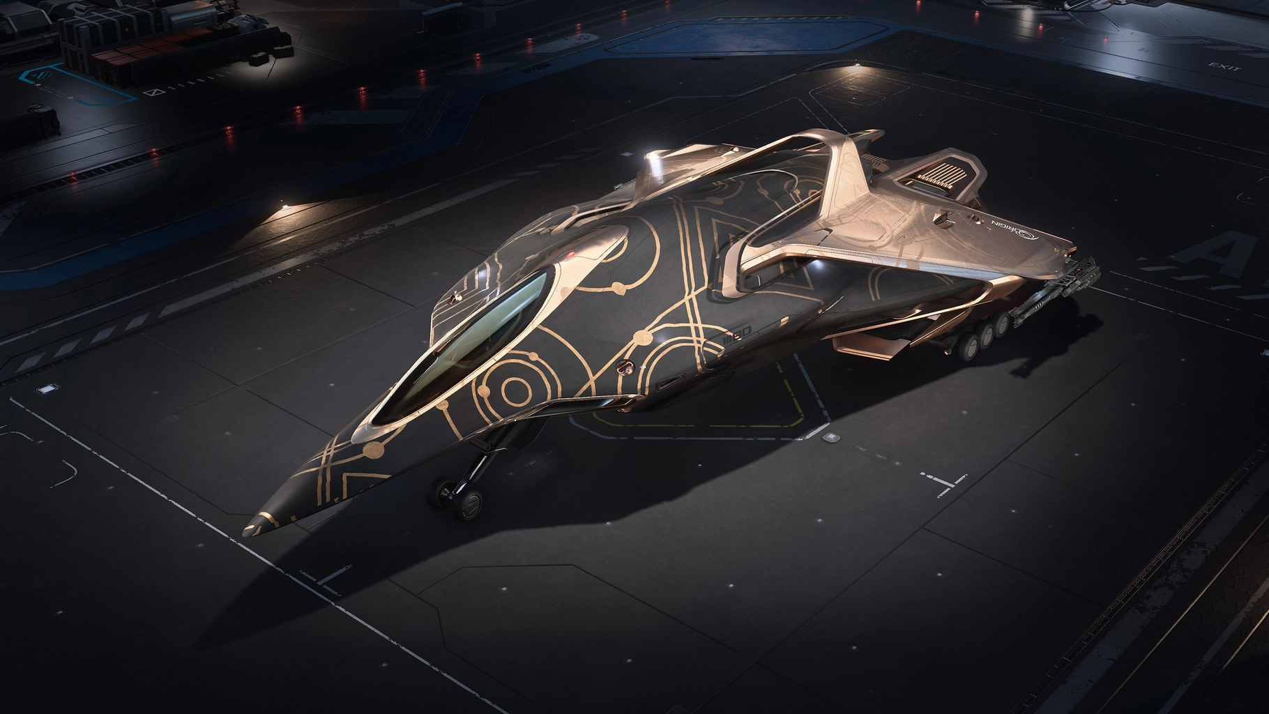 Origin M80 viewed from above in Runic paint
